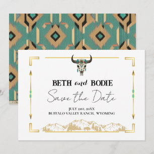 Tatanka Bison Yellowstone Ranch Save the Date Invi Invitation