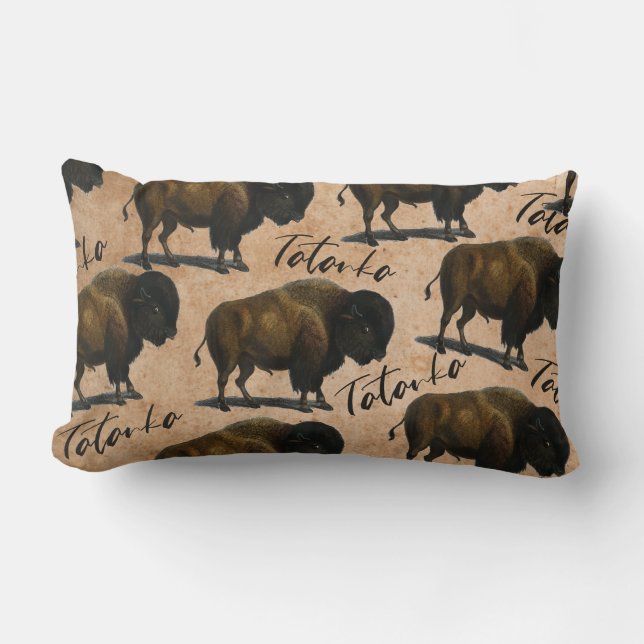 Tatanka Buffalo Bison Western Home Decor Lumbar Cushion (Front)