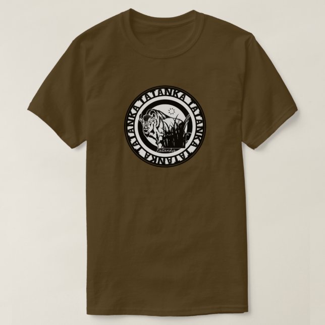 Tatanka (Buffalo) Black & White 2 T-Shirt (Design Front)