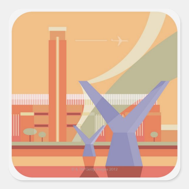 Tate Gallery and Millennium Bridge Square Sticker (Front)