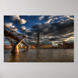 Tate Modern and Millennium Bridge Poster
