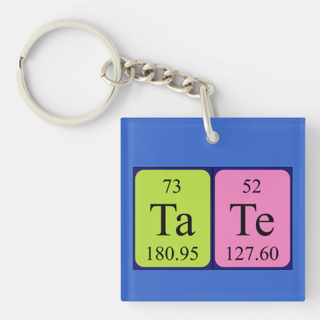 Tate periodic table name keyring (Front)