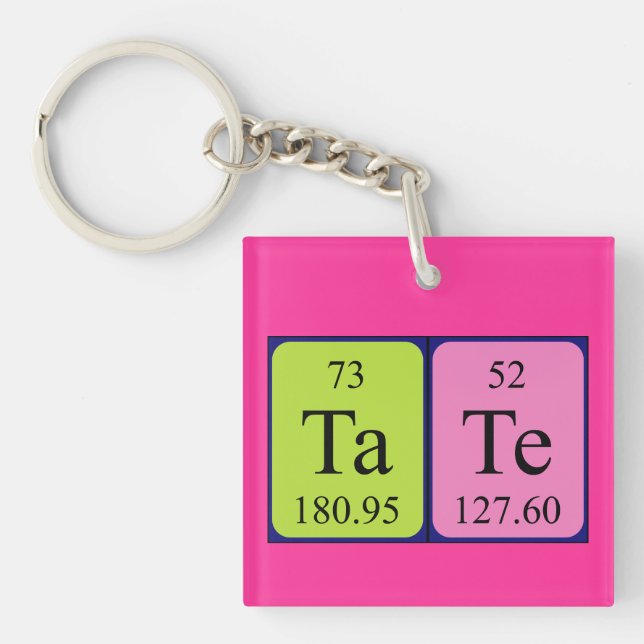 Tate periodic table name keyring (Front)