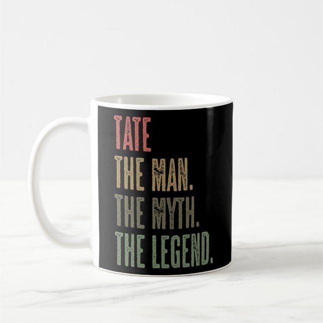 TATE the Man the Myth the LEGEND FUNNY Mens Boys Coffee Mug (Left)