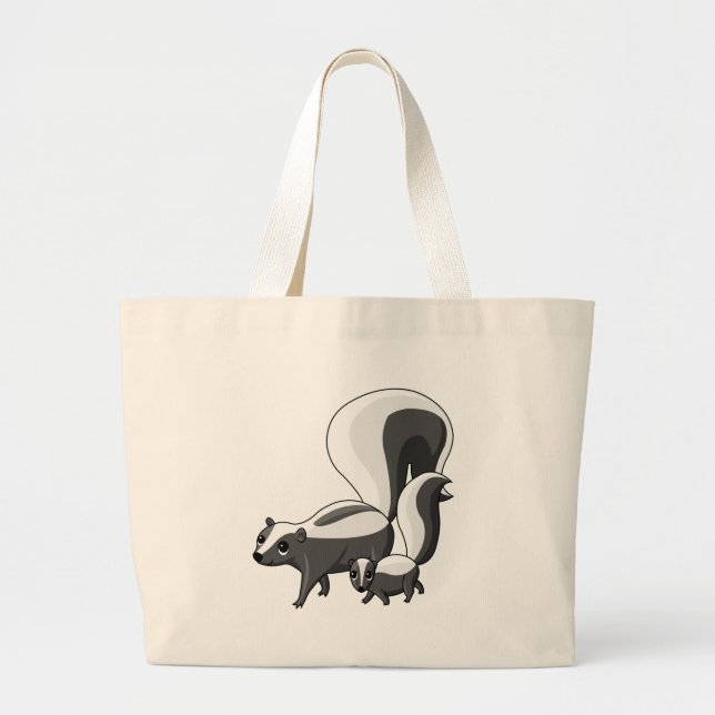 Tater and Tot the Skunks Large Tote Bag (Front)