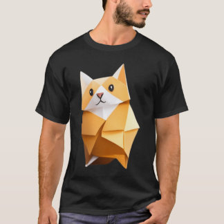 Tater Tot Orange Cat - Origami  T-Shirt