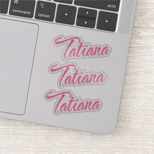 Tatiana Name Pink Cursive x3