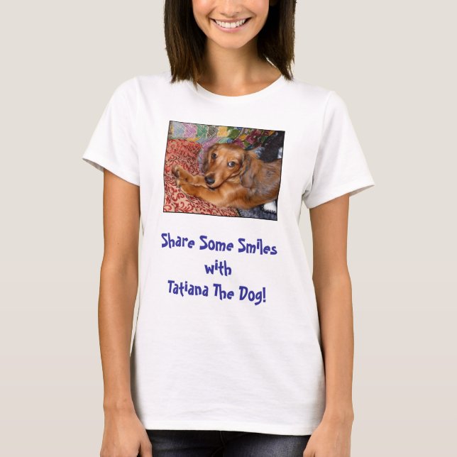 Tatiana The Dog Smiles Fitted Women's T T-Shirt (Front)