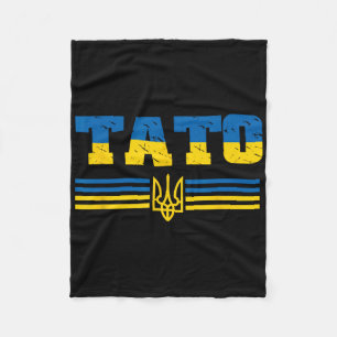 Tato Ukrainian Flag Ukraine Papa Ukrainian Father Fleece Blanket