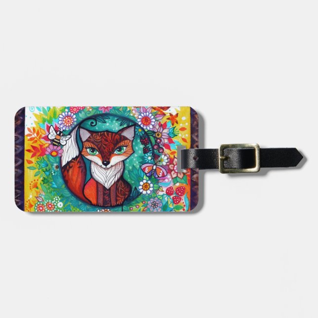 Tatoo fox luggage tag (Front Horizontal)