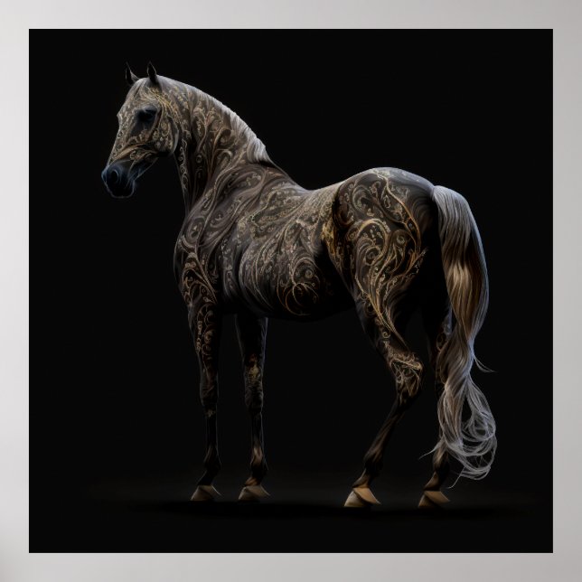 Tatoo Horse, Abstract Colours , Art Print Wall (Front)