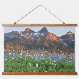 Tatoosh Range and Wildflowers Mt. Rainier Hanging Tapestry