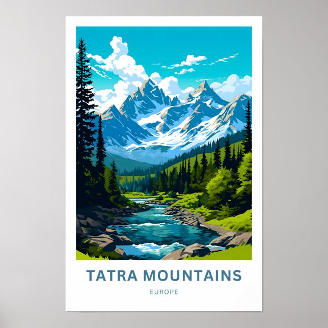 Tatra Mountains Europe Travel Print (Front)