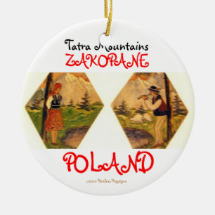 TATRA MOUNTAINS ZAKOPANE POLAND CERAMIC TREE DECORATION
