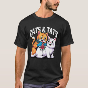 Tats and Cats Old School Tattoo Artist Cat and Tat T-Shirt