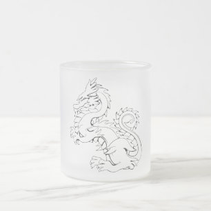 Tatsu Asian Dragon Are Fantasy Mythical Creatures Frosted Glass Coffee Mug