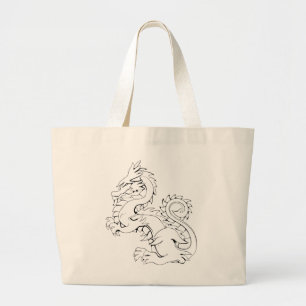 Tatsu Asian Dragon Are Fantasy Mythical Creatures Large Tote Bag