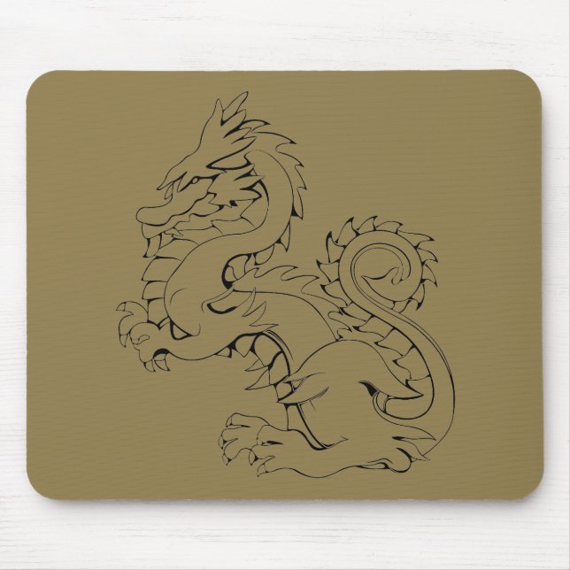 Tatsu Asian Dragon Are Fantasy Mythical Creatures Mouse Mat (Front)