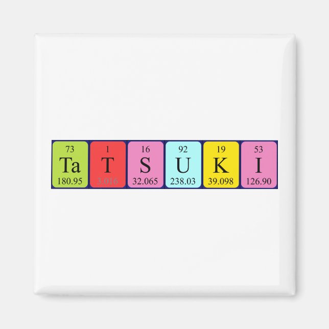Tatsuki periodic table name magnet (Front)