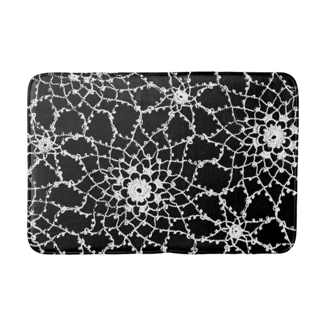 Tatted Lace Design Bath Mat (Front)