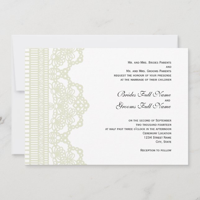 tatted lace wedding invitation (Front)