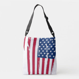 Tattered American Flag Crossbody Bag