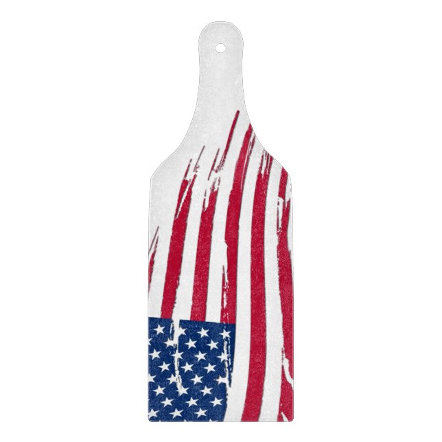 Tattered American Flag Cutting Board (Front)