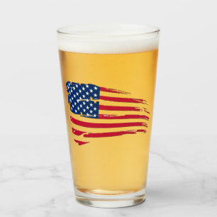 Tattered American Flag Glass