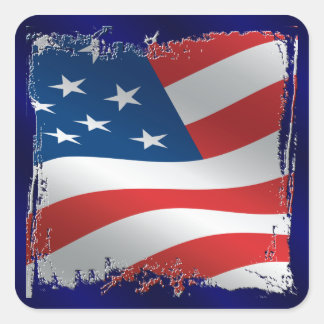 Tattered American Flag Sticker