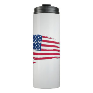Tattered American Flag Thermal Tumbler