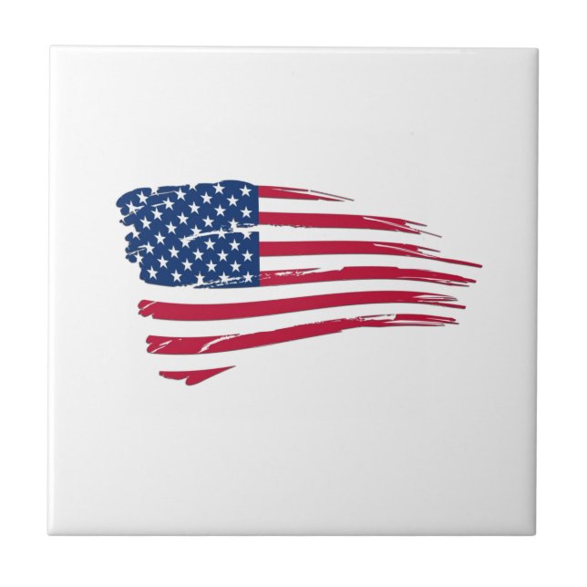 Tattered American Flag Tile (Front)