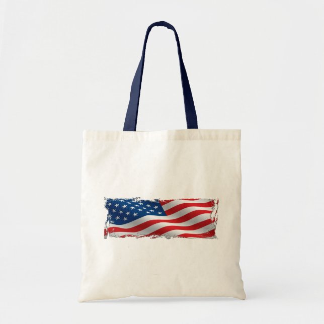 Tattered American Flag Tote Bag (Front)