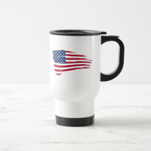 Tattered American Flag Travel Mug