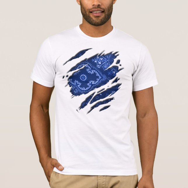 Tattered Blue Bandanna T-Shirt (Front)