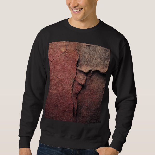 Tattered Canvas Abstract in Rust and Earth Sweatshirt (Front)