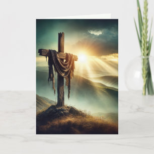 Tattered Cloth On a Rugged Cross  Holiday Card