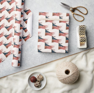 tattered old American flag Wrapping Paper
