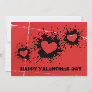 Tattered Paper & Paint Spattered Valentine Card