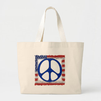 Tattered Peace Flag Large Tote Bag