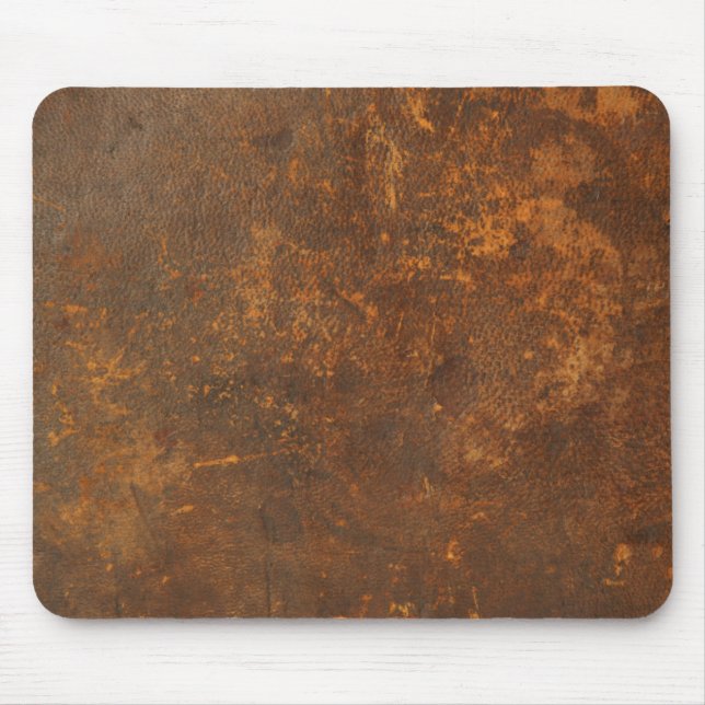 tattered rustic leather mouse mat (Front)