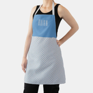 Tattersall Pattern Pink Cerulean Check Apron