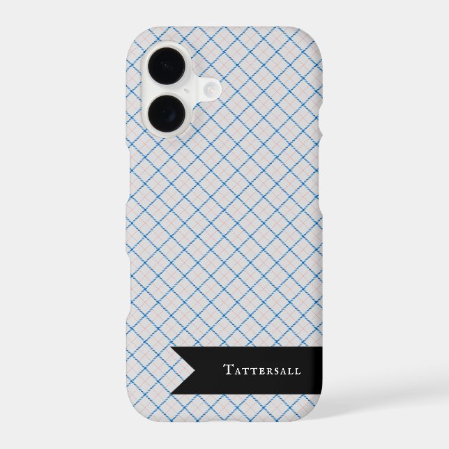 Tattersall Pattern Pink White Cerulean Plaid Check (Back)