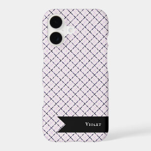 Tattersall Pattern Violet White Dark Blue Plaid