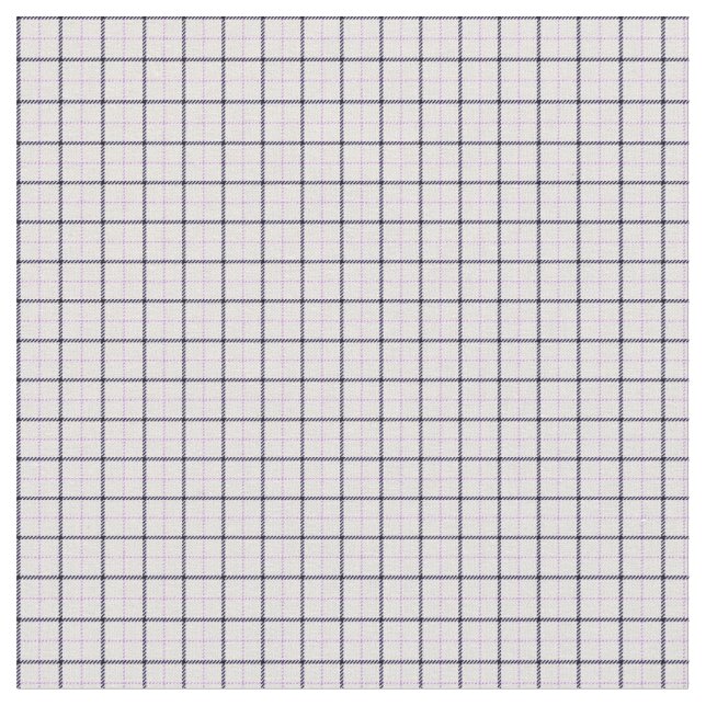 Tattersall Pattern Violet White Dark Blue Plaid Fabric (Close Up)