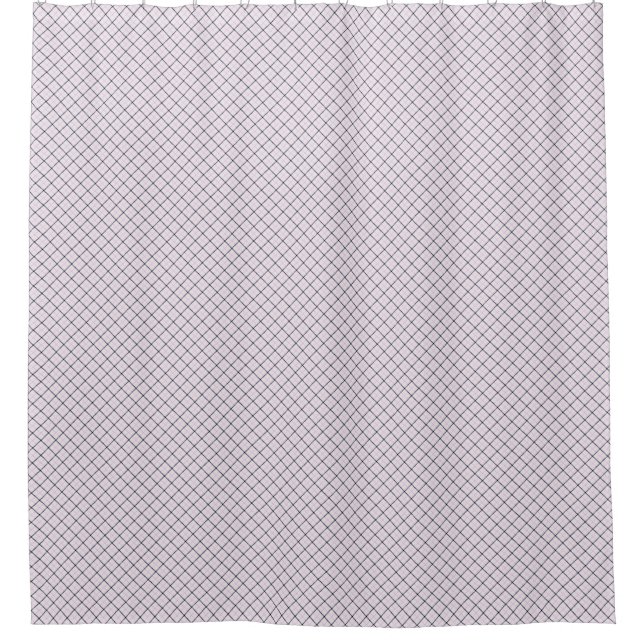 Tattersall Pattern Violet White Dark Blue Plaid Shower Curtain (Front)