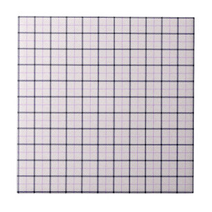 Tattersall Tartan Plaid Pattern Violet Blue Tile