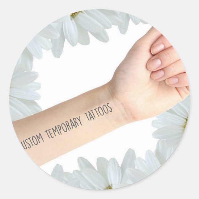 Tattify 4 x Custom Temporary Tattoos Classic Round Sticker (Front)