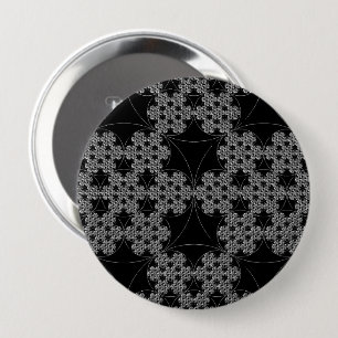 Tatting Fractal Pattern Snowflake 10 Cm Round Badge
