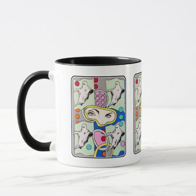 ‘Tattletales in the Spirit Box’ Painting on a  Mug (Left)