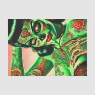 Tattoed Zombie Pin-up Tissue Paper